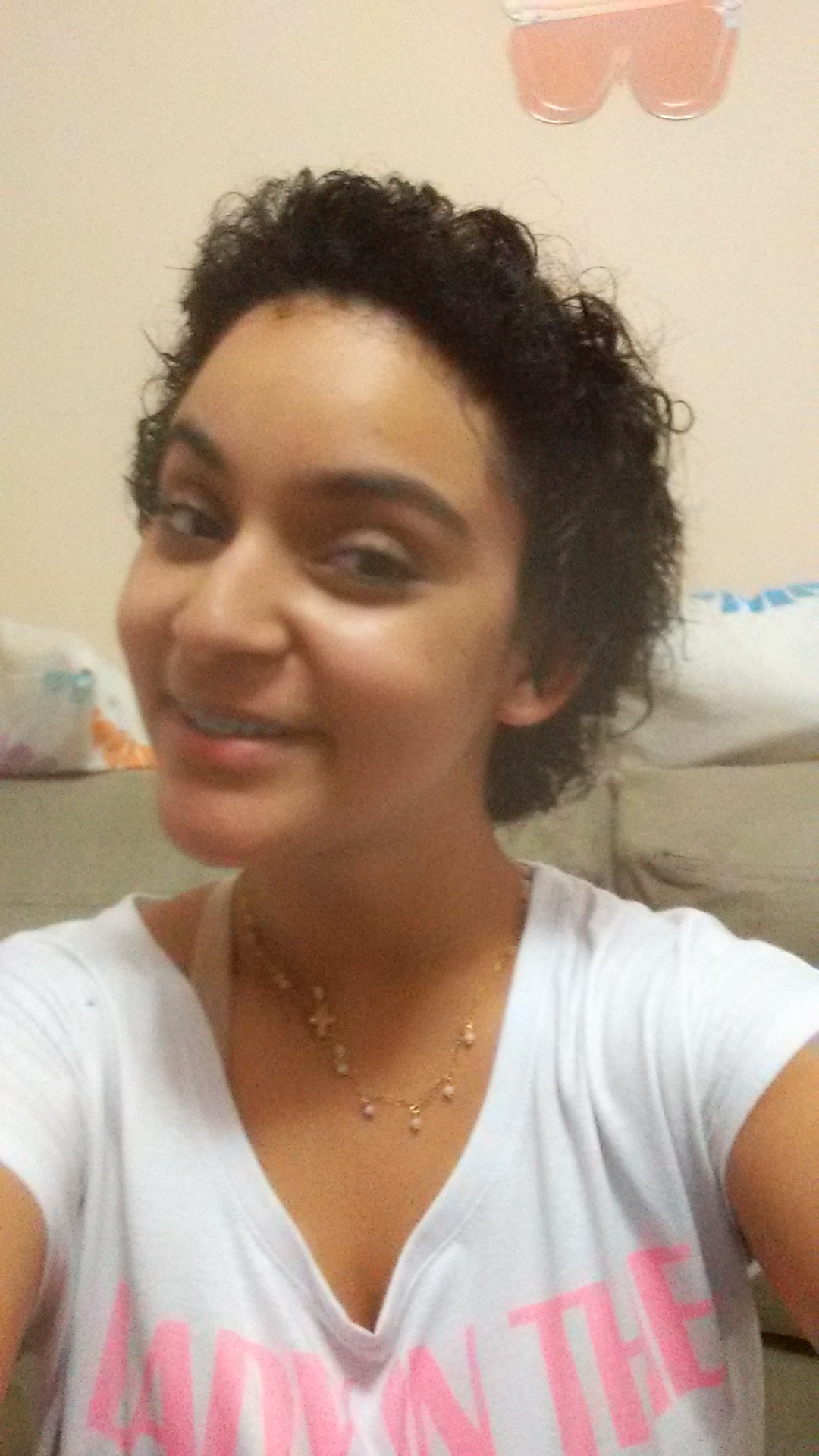 Selfie que tirei no dia que fiz meu big chop, pós transição capilar